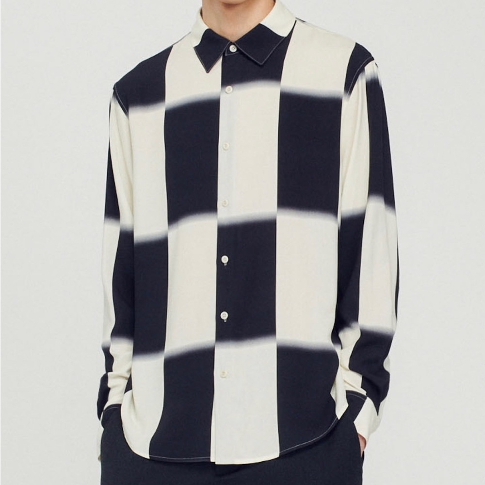 Sandro Checkered Viscose Shirt